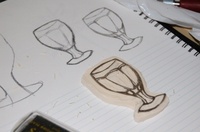 stamp of water goblet